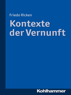 cover image of Kontexte der Vernunft
